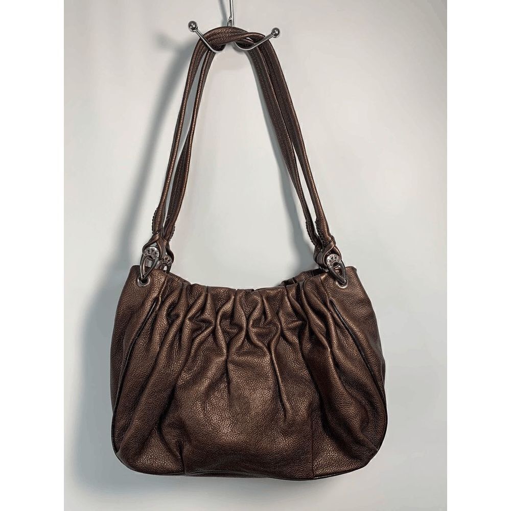 Brighton Bronze Metallic Leather Shoulder Purse